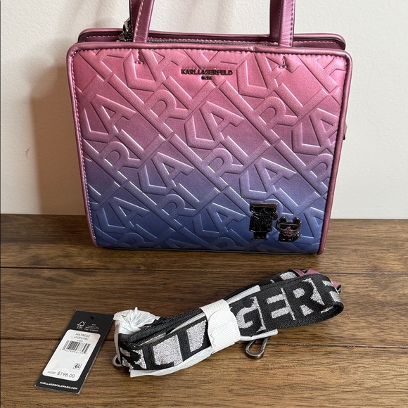 Karl Lagerfeld Pink and Blue Satchel - Picture 4 of 4